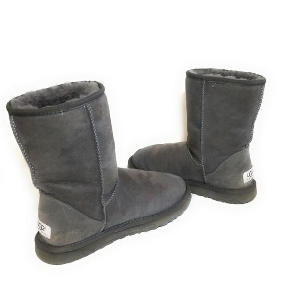 UGG Classic Short II Midcalf Boots in Dark Gray Shearling Lined Size 6 - Picture 6 of 8